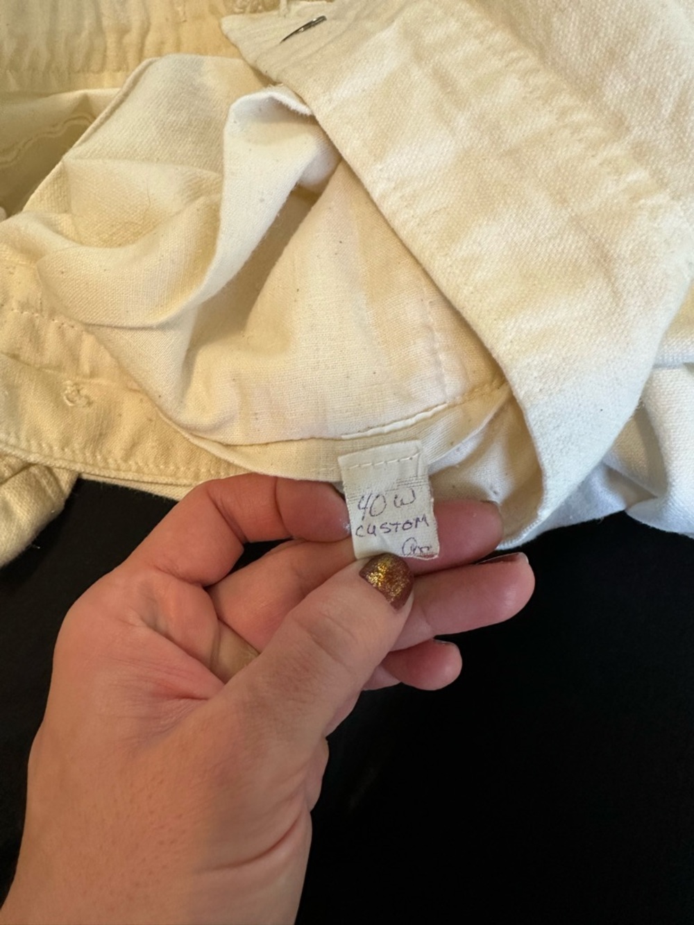 Classics Civil War Reenactment Pants size 40x32 White  Buttons Button Fly FLAW - Picture 6 of 15